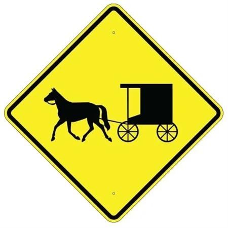 HORSE DRAWN CARRIAGE SYMBOL Sign 24" X 24", 30" X 30" or 36" X 36" Engineer Grade, High Intensity or Diamond Grade Reflective Aluminum.