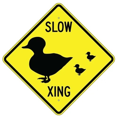 DUCK CROSSING SYMBOL Sign - 24" X 24", 30" X 30" or 36" X 36" Engineer Grade, High Intensity or Diamond Grade Reflective Aluminum