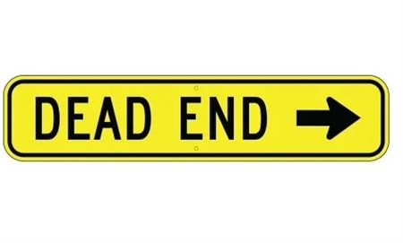 DEAD END ARROW RIGHT Sign - 36 X 8 Available - Type I Engineer Grade Prismatic Reflective or Type III Prismatic High Intensity Reflective