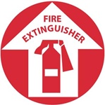 FIRE EXTINGUISHER, 17 inch diameter, Walk on floor sign