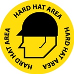 HARD HAT AREA, 17 inch diameter, Walk on floor sign