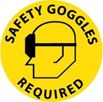 SAFETY GOGGLES REQUIRED, 17 inch diameter, Walk on Floor Decal