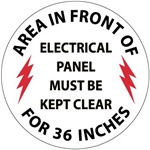 Non-Slip, Area in Front of Electrical Panel Must Be Kept Clear For 36 Inches Floor Decals, 17 inch diameter, Walk on floor decal