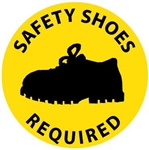 Non-Slip SAFETY SHOES REQUIRED, 17 inch diameter, Walk on floor decal